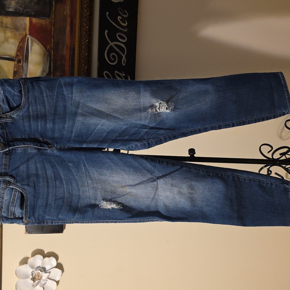 Kut Women's Blue Jeans High Rise Ankle Slim Straight Size 8